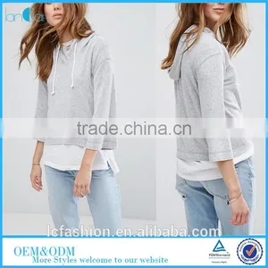 Wholsale Sweatshirts 2017 New Style Women Two Pieces Long Sleeve Loose Pullovers Hoodie thumbnail-1