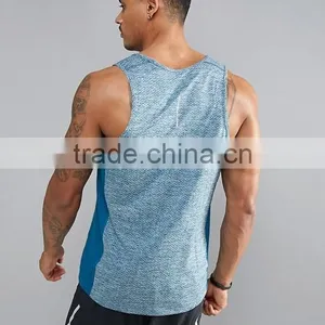 High Quality New Design Summer Cooling Custom Blue Gym Wear Comfortable 100% Polyester Fashion Men Muscle Sport Tank Tops thumbnail-2