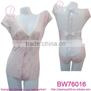 Sexy Deep V Neck Collar Sleevess Backless Nightgown thumbnail-1