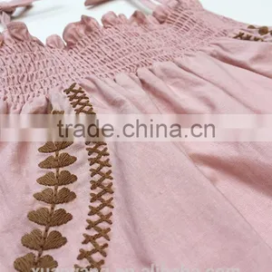 New Arrival Sleeveless Embroider off Shoulder Frocks Little Girl Princess Dresses thumbnail-3