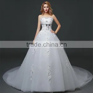 Sexy Bandeau Cream Crepe Empire Vintage Floor Length Princess Wedding Dress Bride Dress Formal Dress thumbnail-3