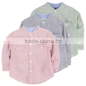 Good Quality Kids Clothing Wholesale Cheap Little Boy Long Sleeve Striped Dress Shirt thumbnail-1