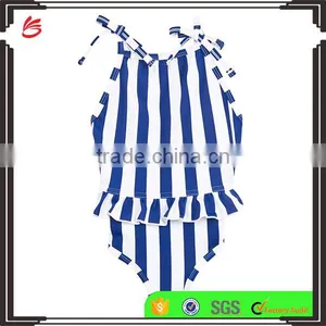 2017 New Style Kids Infant Custom Blue and White Stripe Swimsuit Children Bikini for Little Baby Girls Swimwear thumbnail-4