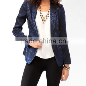 Jacquard Abstract Pattern Blazer thumbnail-1
