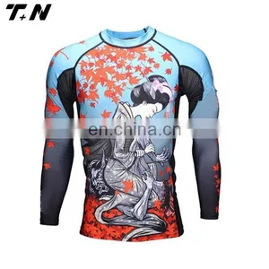 Lycra Padded Compression Shirt Bjj Rash Guard Rashguard thumbnail-1