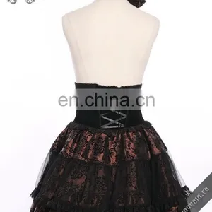 Gothic Steampunk High Waist Skirt With Headband Bow thumbnail-2
