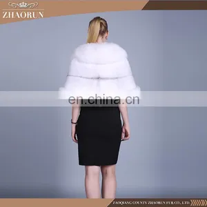 Wholesale China Fur Coat Cape White Fox Fur Capes Shawls thumbnail-3