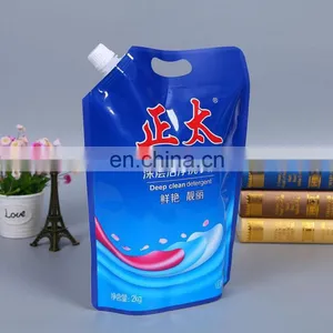 Guangzhou Factory Produced 2kg Moistureproof Liquid Plastic Spout Bag/customized Stand up Pouch for Clothes Washing thumbnail-3