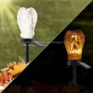 European Style Retro Resin Solar Simulation Angel Garden to Insert Small Night Light Garden Crafts Place thumbnail-2