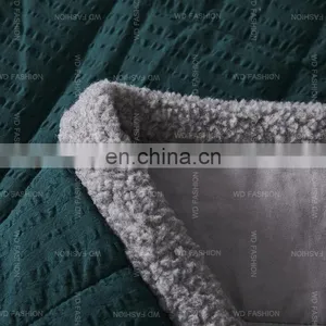Sherpa Comforter and Throw Combo Set, Ultra Softy Fluffy Warm Checker Plaid Pattern Cold Winter Bedding Set thumbnail-4