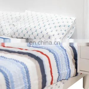 100%cotton Striped Printed Home Hotel Washed Bedding Sets thumbnail-5
