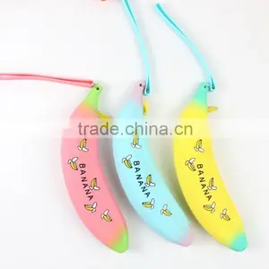 Wholesale Durable Banana Shape Silicone Pencil Bag School ,Silicone Office Pencil Case Bag Zipper Silicone Pencil Bags thumbnail-1
