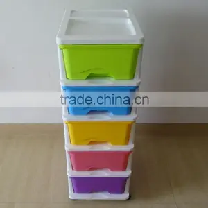 2016 Japan Hot Selling New Style Colorful 5 Tier Detachable Plastic Storage Drawer, Locker, Cabinet thumbnail-2