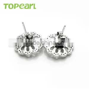925 Sterling Silver Cubic Zirconia Earrings Unique Jewelry Findings & Components 9EM115 thumbnail-4