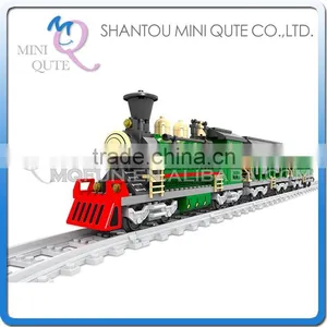 Mini Qute DIY Intellect Train Rail Track Transport Vehicle Action Figure Plastic Building Block Model Educational Toy NO.25904 thumbnail-1