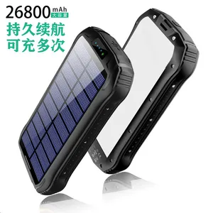 Outdoor Waterproof Solar Power Bank 26800mAh Ultra Large Capacity Charging Mobile Power Supply With Full Face LED Light Charging thumbnail-1