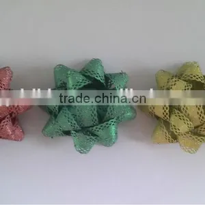 2014 the Newest Design Glitter With Lace Decorative Border Star Bows or Garland Ribbon Flower For Christmas/Wedding Celebration thumbnail-4