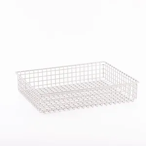 Durable 304 Stainless Steel Woven Wire Mesh Storage Basket for Industry thumbnail-1