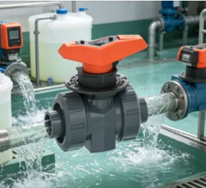PVC Metering Ball Valve PVC-U Flow Control Valve for Water Treatment System Chemical Pipeline Control thumbnail-2