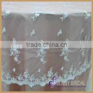 TL002W3 Fancy White Embroidery Lace Cheap Wedding Table Overlay thumbnail-5