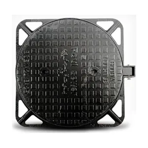 Jingdong Custom Black Durable Manhole Covers Round EN124 Ductile Cast Iron 500mm Recessed Manhole Cover Frame for Parking Safety thumbnail-3