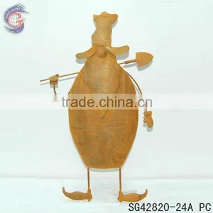 Rusty Metal Garden Gnomes Stkes for Sale thumbnail-1