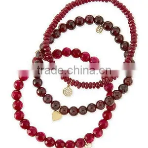 New Products 2016 Beaded Bracelet Red Bead With Small Charm Bracelet thumbnail-1
