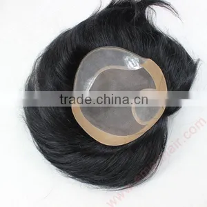 Natural Looking 100% Human Hair Mesh Men's Toupee thumbnail-3