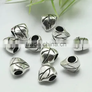 Wholesale Pdora Jewelry Accessories Leaf Shape Large Hole Metal Beads, Zinc Alloy Bracelets and Necklace Slide Beads thumbnail-6