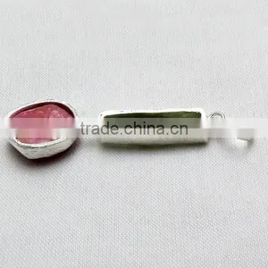 Delicate Rough Prehnite & Ruby 925 Sterling Silver Pendant, Wholesale Silver Jewellery, Silver Jewellery thumbnail-6