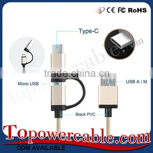 2 in 1 Reversible Design Hi-speed Micro USB 3.1 Type C Male to Standard Type A USB 3.0 Male Data Cable thumbnail-1