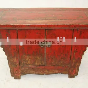 Chiese Antique Red Two Door Cabinet thumbnail-1