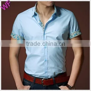 Custom Young Mens Slim Roll up Short Sleeve Shirt thumbnail-3