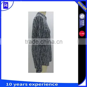 100% Cotton Print Shirt Long Sleeve Stand Collar Single Front Pocket Casual Women thumbnail-3