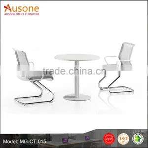 Modern Small White Round Chatting Table Folding Coffee Table Design thumbnail-1
