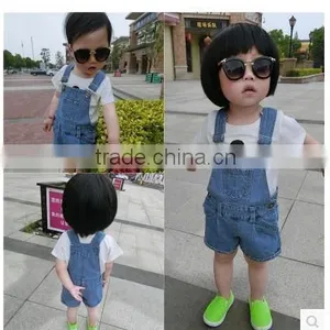 15 New Kids Summer Baby Boy Girl Children Denim Bib Shorts Open 2-3-4-5 thumbnail-1