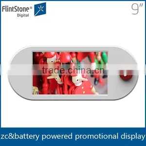 Flintstone 9 Inch Battery Powered LCD Video Monitor Whole Sales, Advertising Media Player tv 12 Volts, Monitor POP Screen LCD thumbnail-1