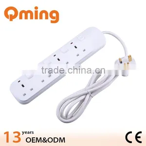 ABS and Copper 13A 4 Gang uk White Extension Socket thumbnail-1