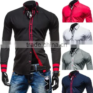 Premium Slim Fit Long Sleeve Men's Casual Stand-up Collar Shirt thumbnail-1