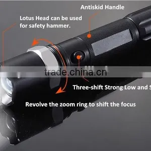 Three-speed Police Zoom Rechargeable LED Flashlight thumbnail-1