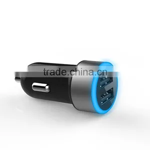 Small Micro Auto Universal Dual USB Car Charger For Apple And Android Devices thumbnail-5