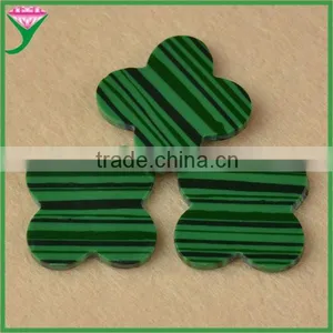 Wholesale Prices Rough Slices Four Leaf Clover Real Natural Green Malachite for Necklace thumbnail-4
