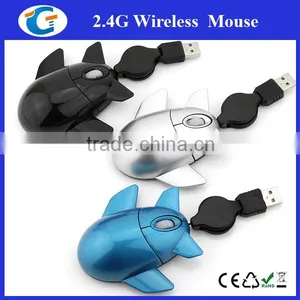 Aeroplane Shaped Wired Optical Mouse With Retractable Cable thumbnail-5