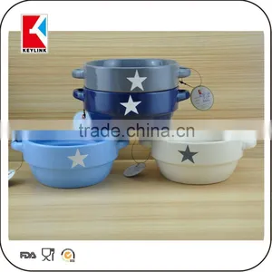 China Factory Creative Shape Lovely Star Design Cheap Ceramic Cereal Bowl Soup Bowl Ceramic thumbnail-3