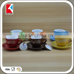 Wholesale Custom Logo Printing Chocolate Ceramic Cups 12pcs Tea Ceramic Cup and Saucer thumbnail-3