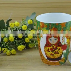 11OZ Abstract Flower Design Full Decal Print Coffee Cups, Shiny Surface Porcelain Mug, KL5016-323C thumbnail-5