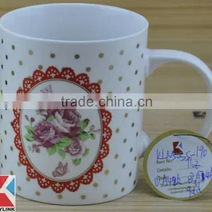 11OZ Flowers Decal Printed Coffee Cups, Shiny Surface New Bone China Mug, KL5004-348 thumbnail-2