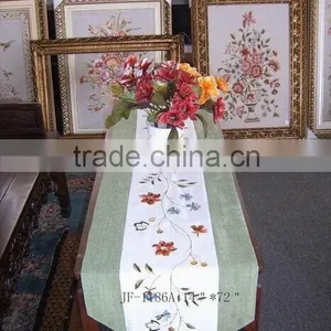 Polyester Flower Design Embroidery Table Runner thumbnail-1