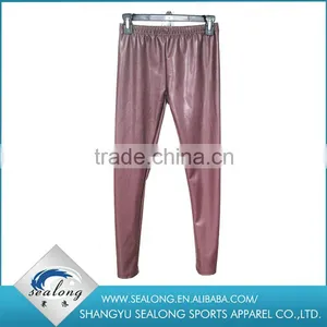 Best Quality High-grade Wine Red Color PU Tights Leggings Quality Choice thumbnail-1