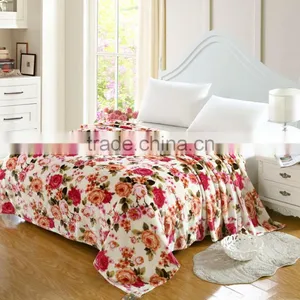 2016 Warm Colorful Floral Flower Printing Cotton Blanket thumbnail-1